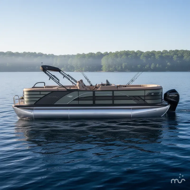 Slide: The Image of Bentley Pontoons Elite 223 Admiral Quad Lounge Tritoon 2026 - 0