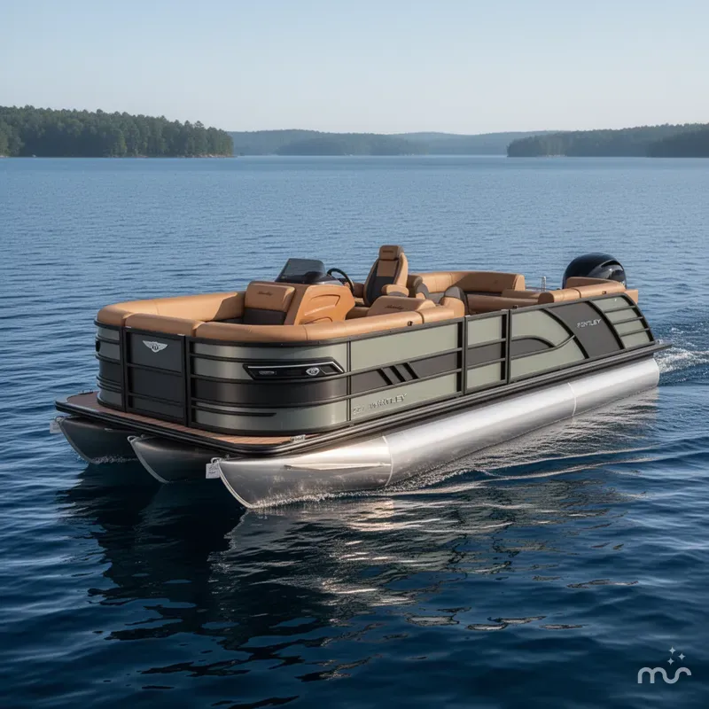 Slide: The Image of Bentley Pontoons Elite 223 Admiral Quad Lounge Tritoon 2026 - 1