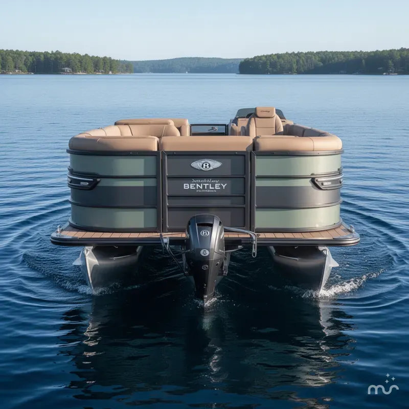 Slide: The Image of Bentley Pontoons Elite 223 Admiral Quad Lounge Tritoon 2026 - 2