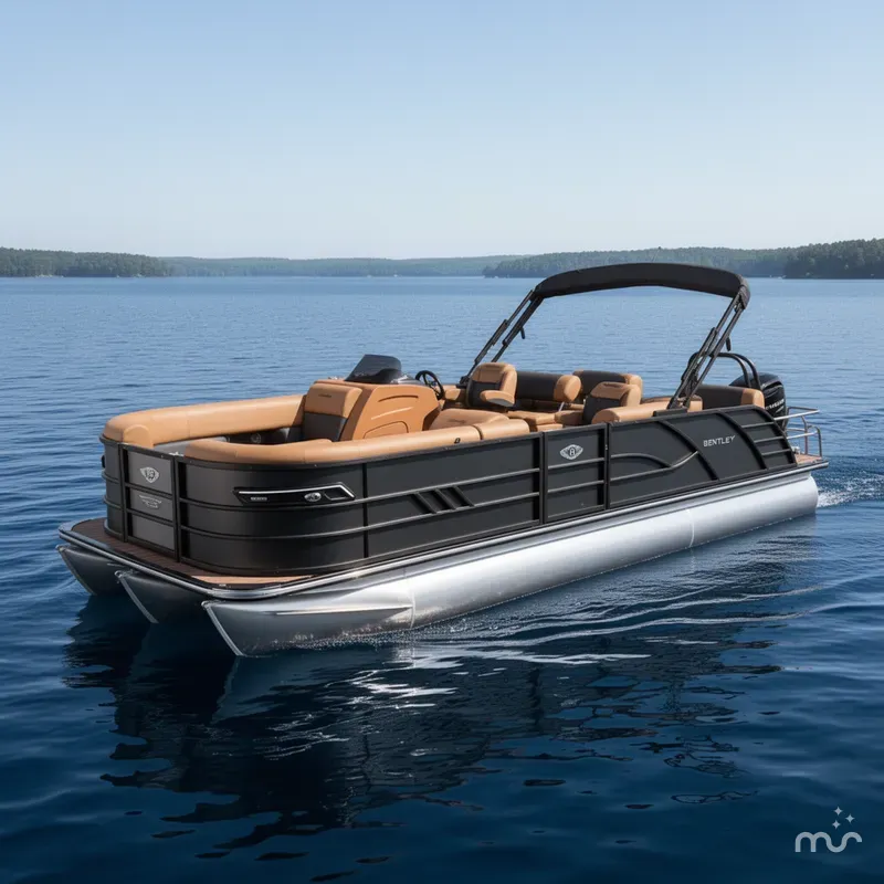 Slide: The Image of Bentley Pontoons Elite 223 Quad Swingback Tritoon 2026 - 0