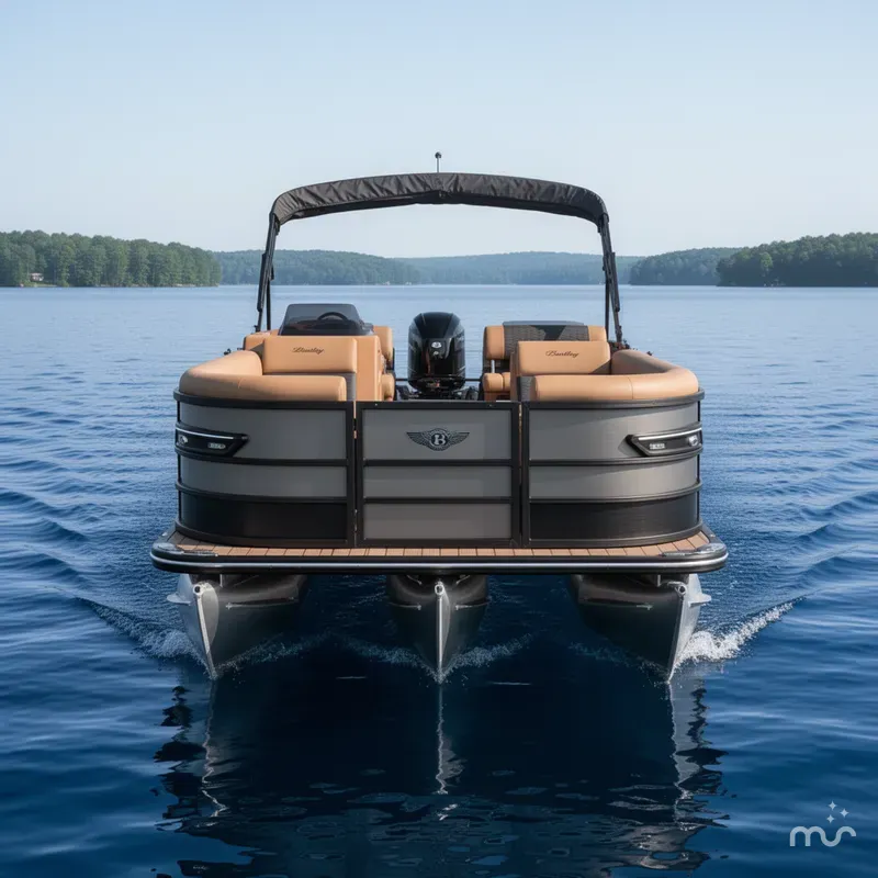 Slide: The Image of Bentley Pontoons Elite 223 Quad Swingback Tritoon 2026 - 1