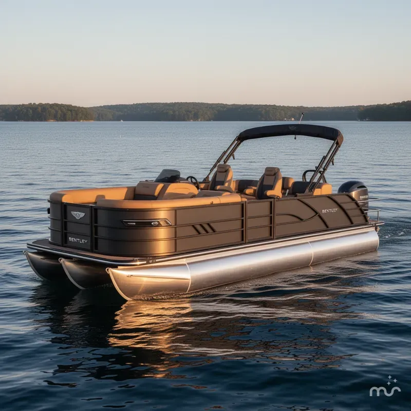Slide: The Image of Bentley Pontoons Elite 223 Quad Swingback Tritoon 2026 - 2