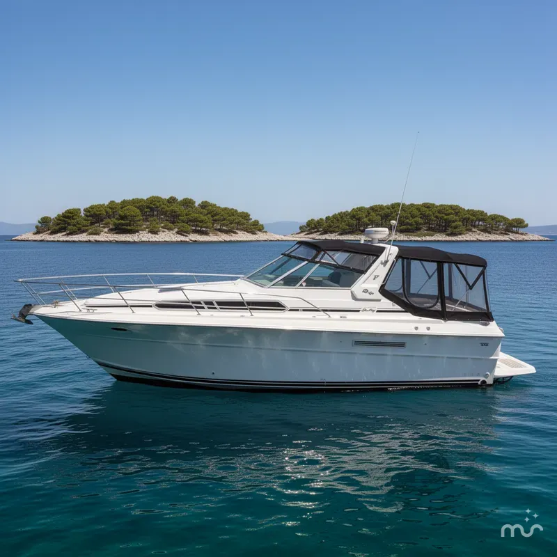 Slide: The Image of Sea Ray 390 Express Cruiser 1989 - 2