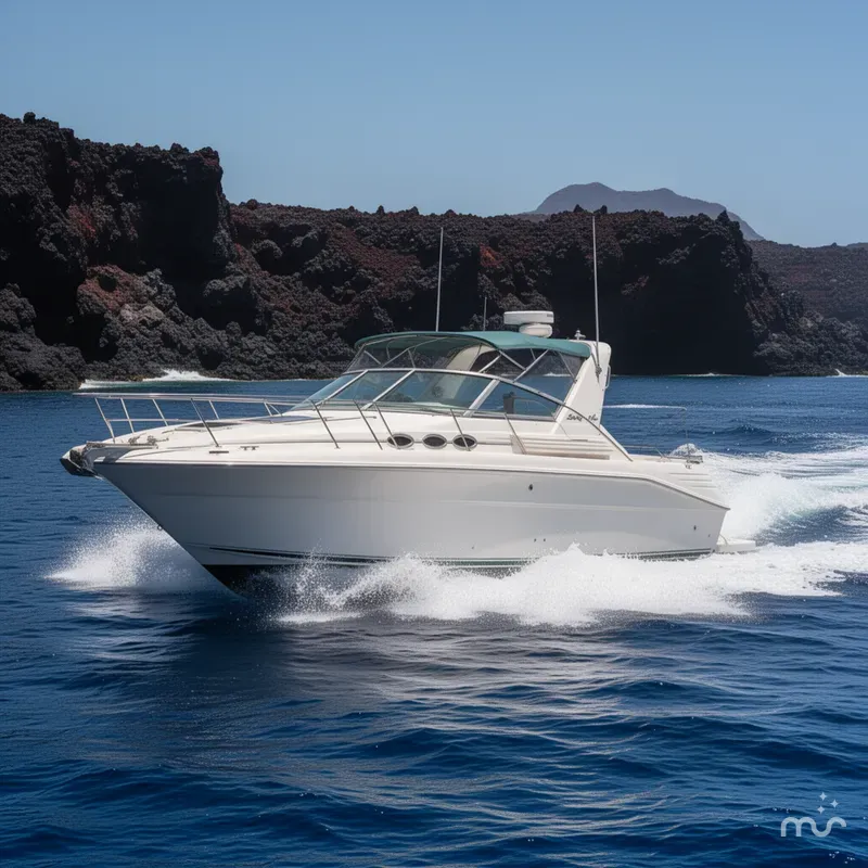Slide: The Image of Sea Ray 400 Express Cruiser 1994 - 2
