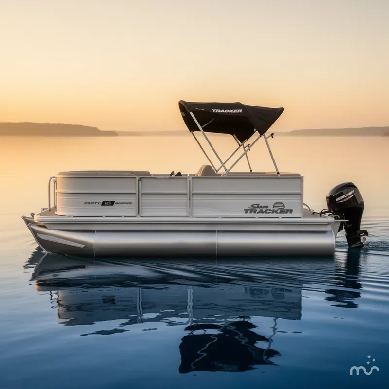 Slide: The Image of Sun Tracker Party Barge 16 DLX 2026 - 1