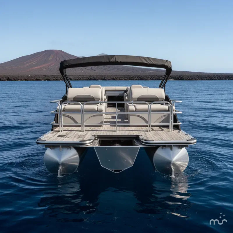 Slide: The Image of Bentley Pontoons Legacy 223 Quad Swing Back 3/4 Tritoon 2026 - 3