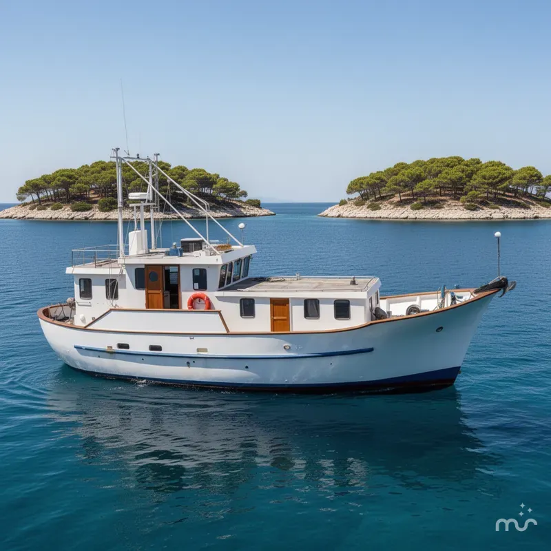 Slide: The Image of Custom Entienne Francois 50 Pilothouse 1983 - 2