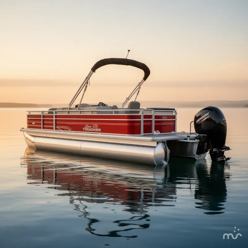 Slide: The Image of Sun Tracker FISHIN' BARGE 22 DLX w/150HP Mercury 4 Stroke 2026 - 1