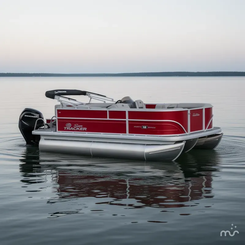 Slide: The Image of Sun Tracker Party Barge 18 DLX 2026 - 0