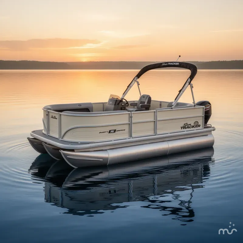 Slide: The Image of Sun Tracker Party Barge 16 DLX 2026 - 2