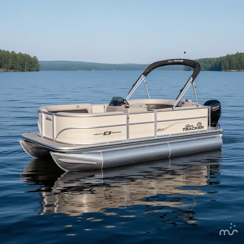 Slide: The Image of Sun Tracker Party Barge 16 DLX 2026 - 2