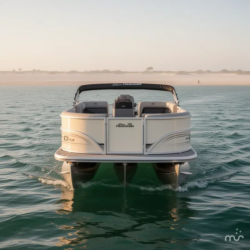 Slide: The Image of Sun Tracker Party Barge 16 DLX 2026 - 1