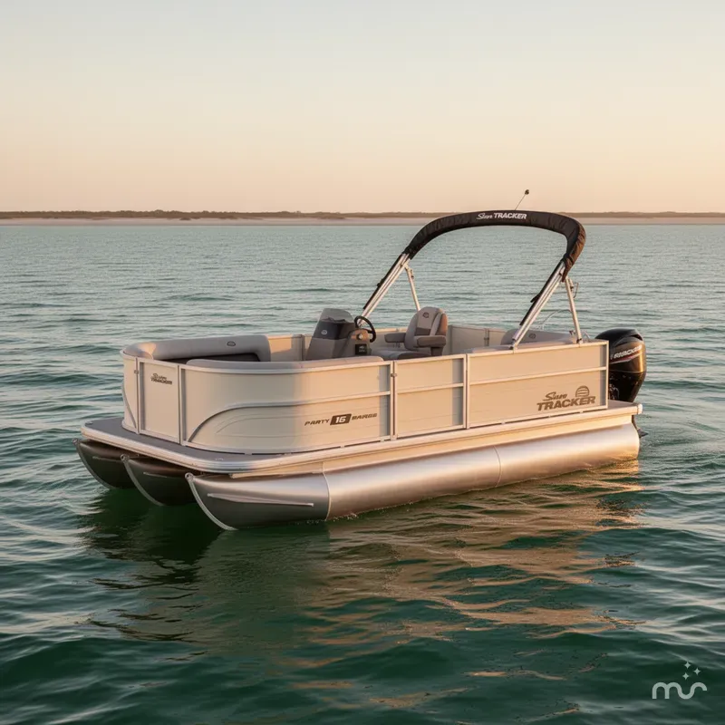 Slide: The Image of Sun Tracker Party Barge 16 DLX 2026 - 2