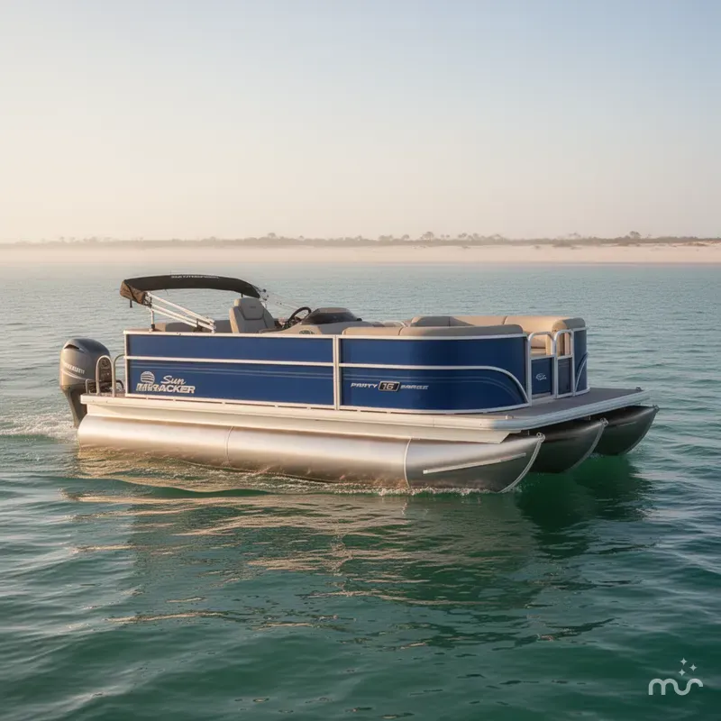 Slide: The Image of Sun Tracker Party Barge 16 DLX 2026 - 0