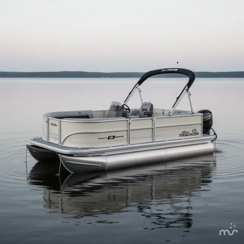 Slide: The Image of Sun Tracker Party Barge 16 DLX 2026 - 2