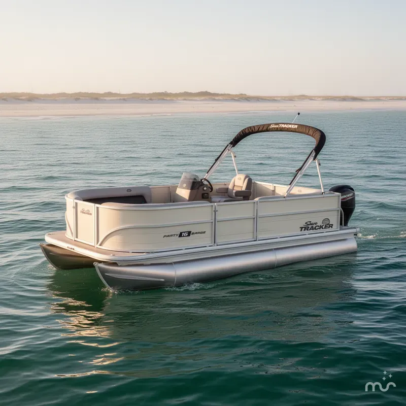 Slide: The Image of Sun Tracker Party Barge 16 DLX 2026 - 2