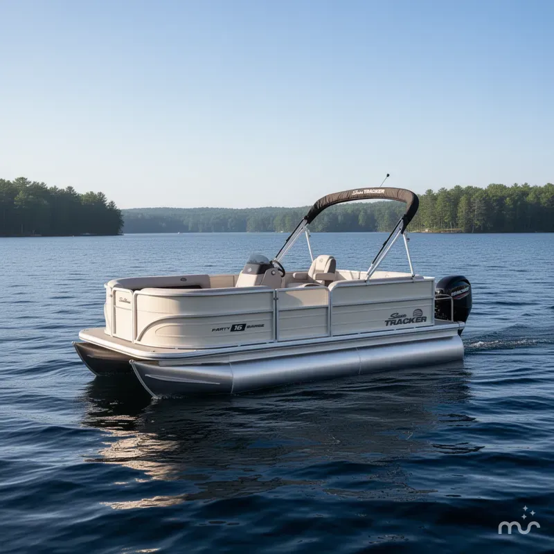 Slide: The Image of Sun Tracker Party Barge 16 DLX 2026 - 2