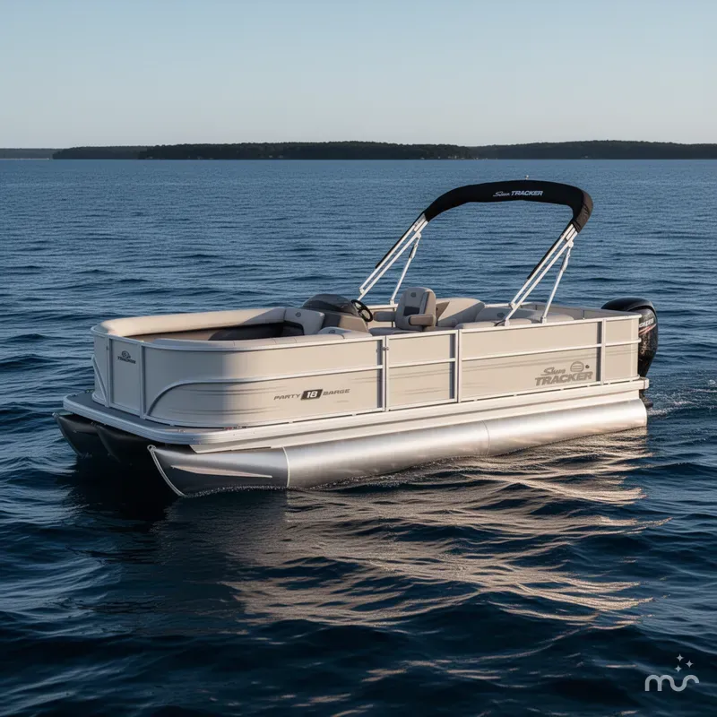 Slide: The Image of Sun Tracker Party Barge 18 DLX 2026 - 0
