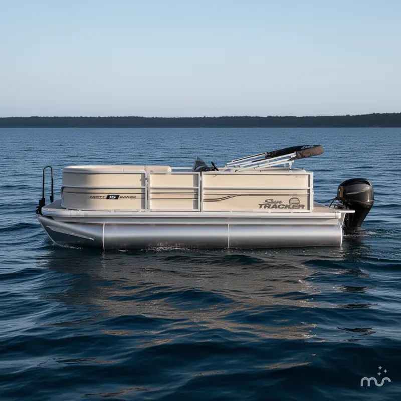 Slide: The Image of Sun Tracker Party Barge 16 DLX 2026 - 1