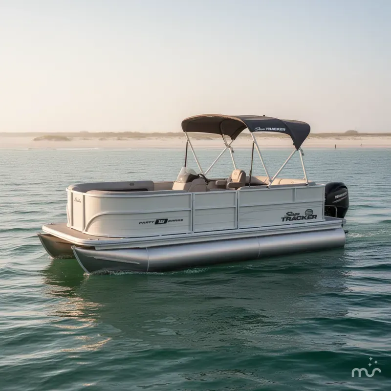 Slide: The Image of Sun Tracker Party Barge 16 DLX 2026 - 0