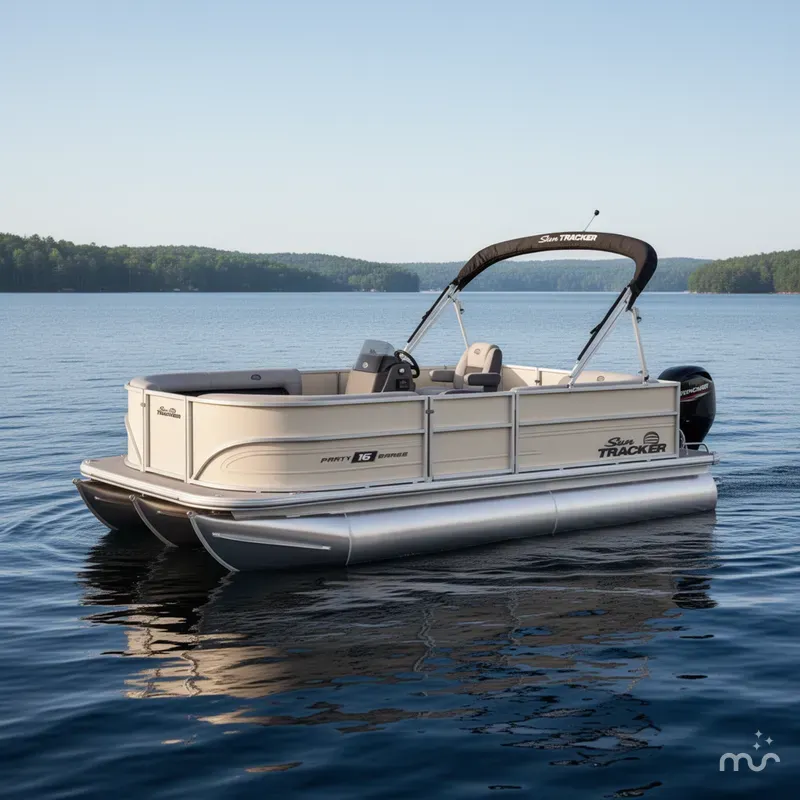 Slide: The Image of Sun Tracker Party Barge 16 DLX 2026 - 2