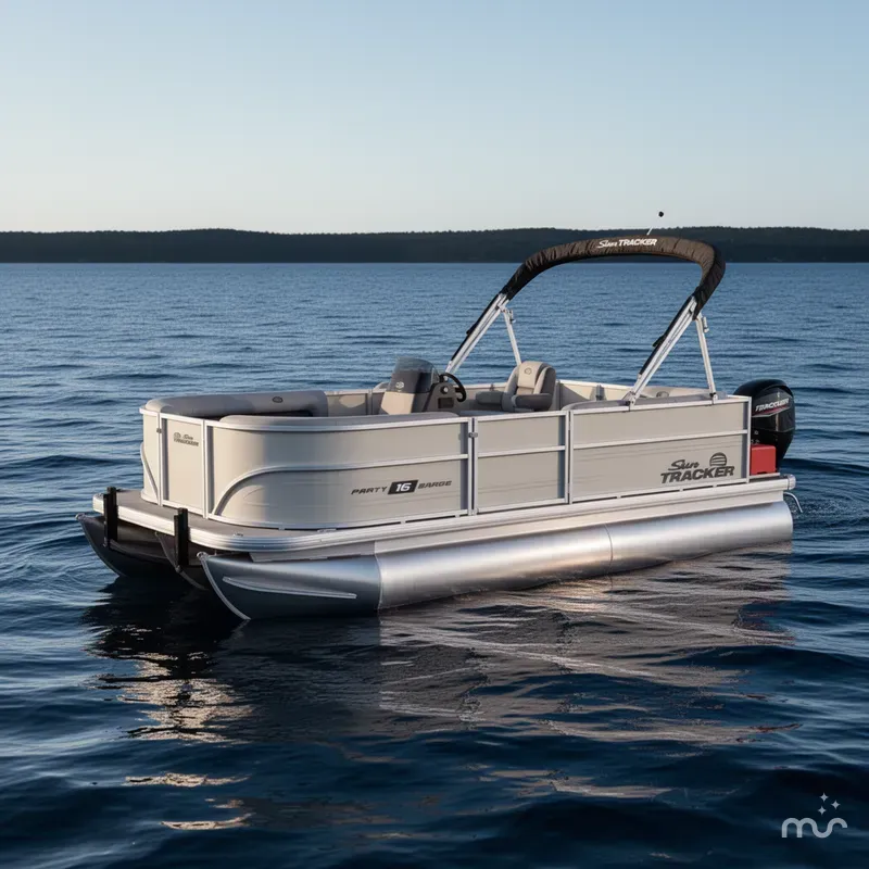 Slide: The Image of Sun Tracker Party Barge 16 DLX 2026 - 2