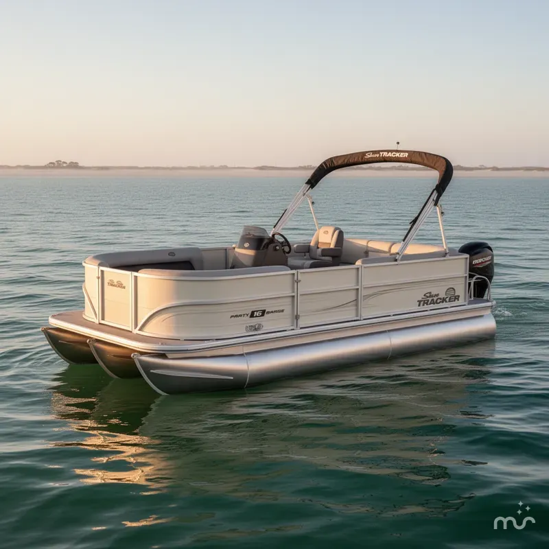 Slide: The Image of Sun Tracker Party Barge 16 DLX 2026 - 2