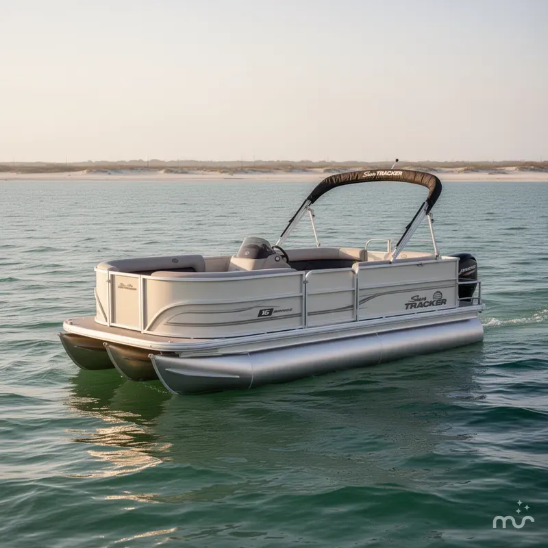 Slide: The Image of Sun Tracker Party Barge 16 DLX 2026 - 2