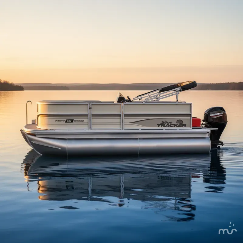 Slide: The Image of Sun Tracker Party Barge 16 DLX 2026 - 1