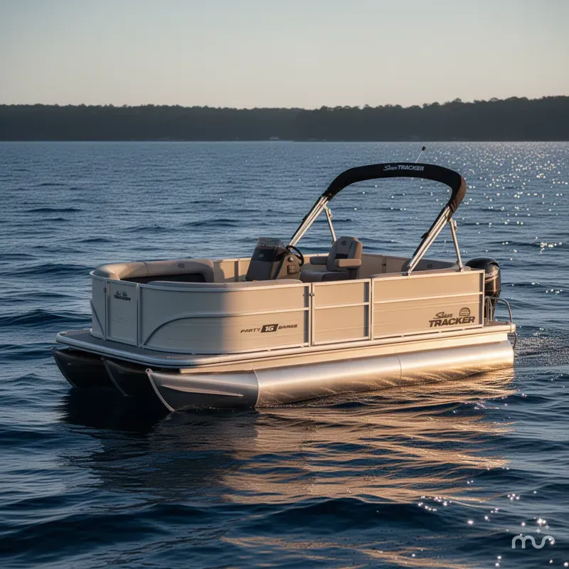 Slide: The Image of Sun Tracker Party Barge 16 DLX 2026 - 2
