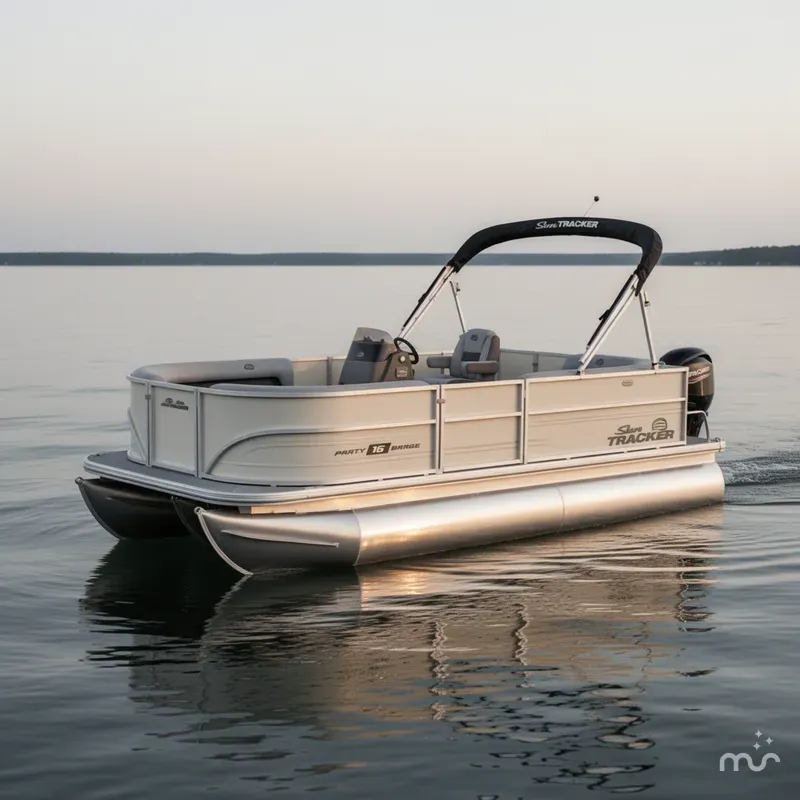 Slide: The Image of Sun Tracker Party Barge 16 DLX 2026 - 2