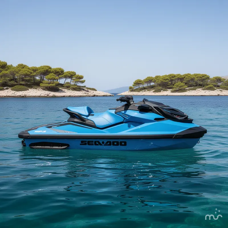 Slide: The Image of Sea-Doo RXP-X 325 Tech, BRP Premium A, iBR Gulfstream Blue Premium 2026 - 2