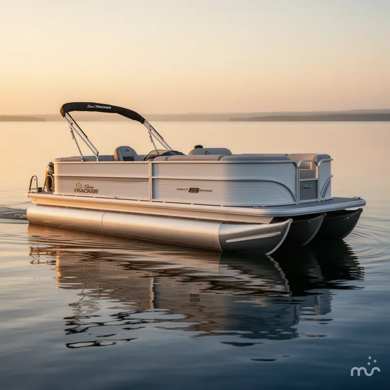 Slide: The Image of Sun Tracker Party Barge 22 DLX STORM DAMAGE DISCOUNT 2026 - 0
