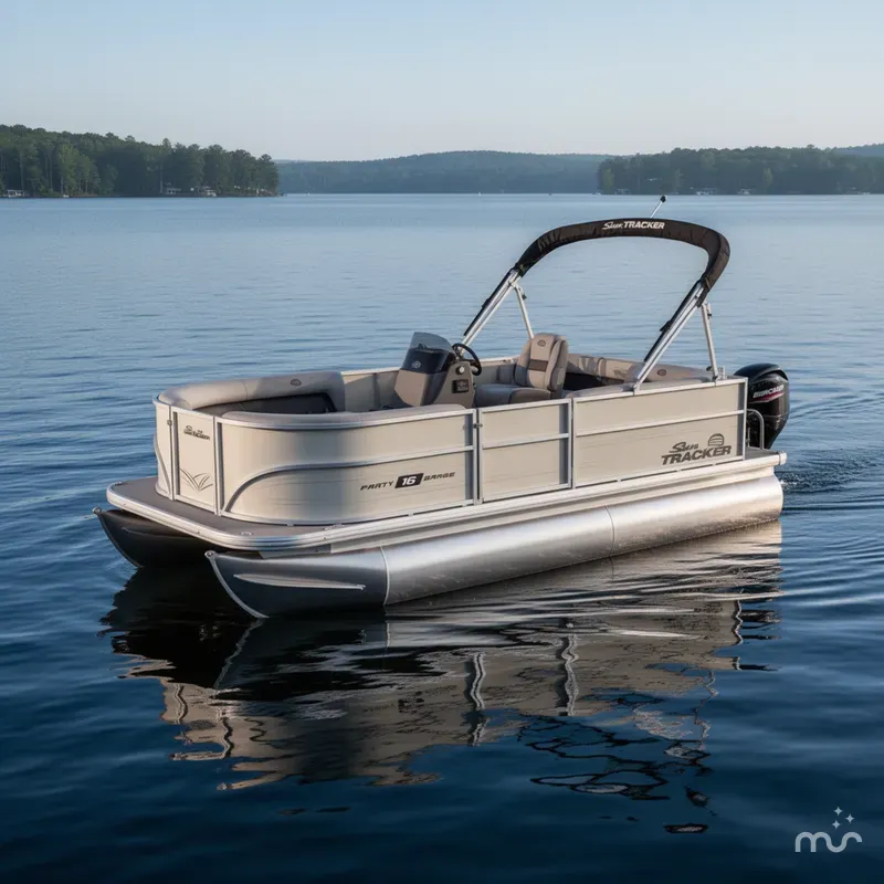Slide: The Image of Sun Tracker Party Barge 16 DLX 2026 - 2