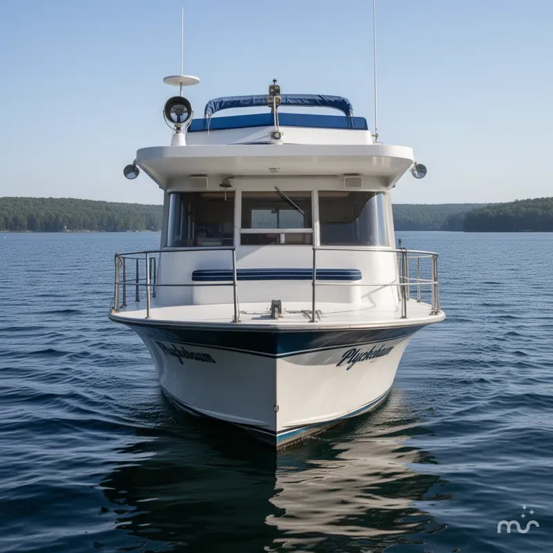 Slide: The Image of Pluckebaum Baymaster 52 X 17 Walkaround Sport Cruiser 1977 - 1
