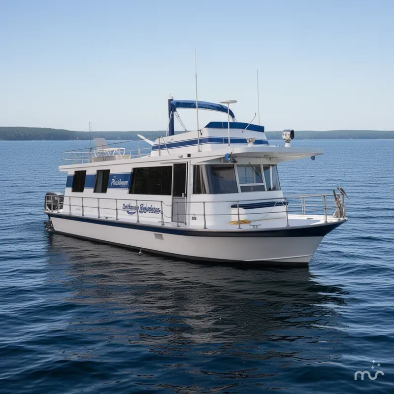 Slide: The Image of Pluckebaum Baymaster 52 X 17 Walkaround Sport Cruiser 1977 - 2