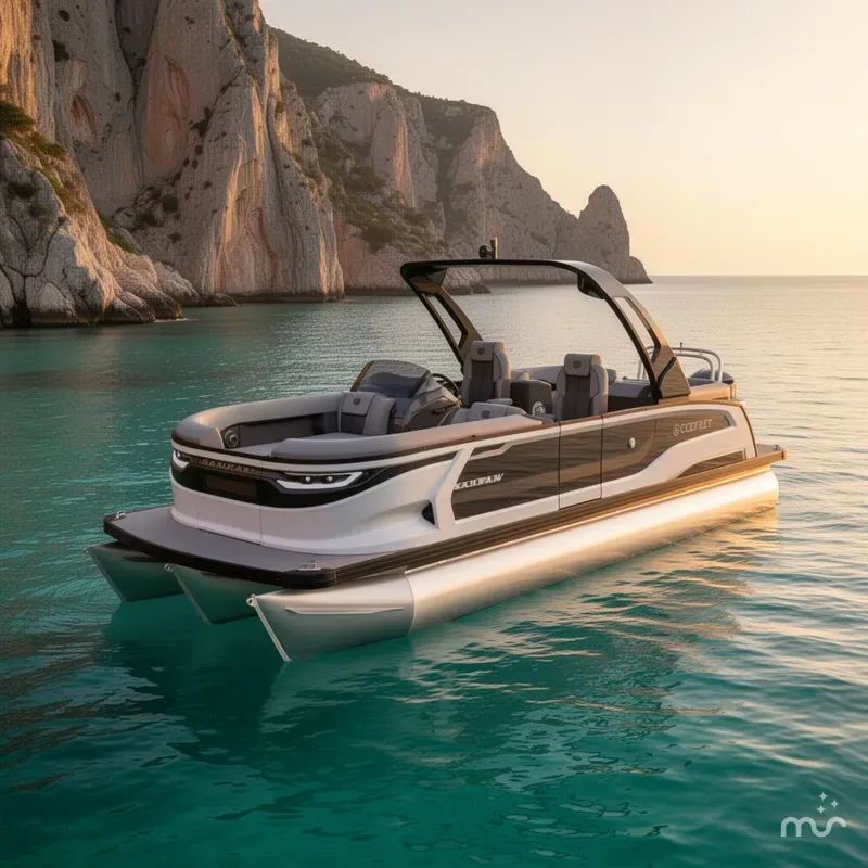 The Image of Godfrey Sanpan 27' Twin Flip Lounge Windshield Tritoon - 2700 SFLW TWIN JPO 2027 - 0