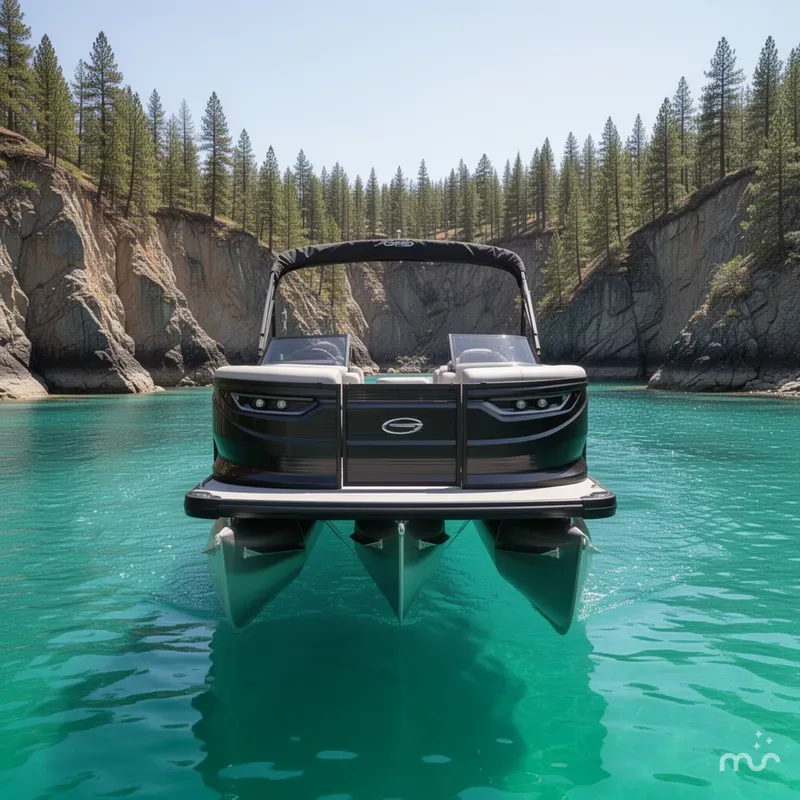 Slide: The Image of Godfrey Sanpan 27' Twin Split Bench Windshield Tritoon - 2700 SBW TWIN 2026 - 1