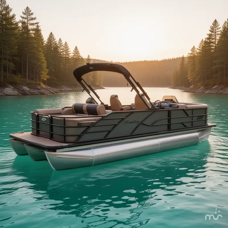 Slide: The Image of Bentley Pontoons Elite 253 Swingback Dual Captain Chairs Tri-Toon 2026 - 2