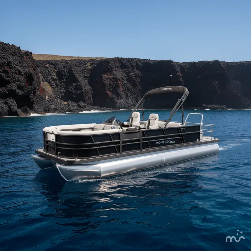 Slide: The Image of Montego Bay 8522 Swingback Premium Deluxe Pontoon & Honda 4-Stroke EFI 2026 - 2