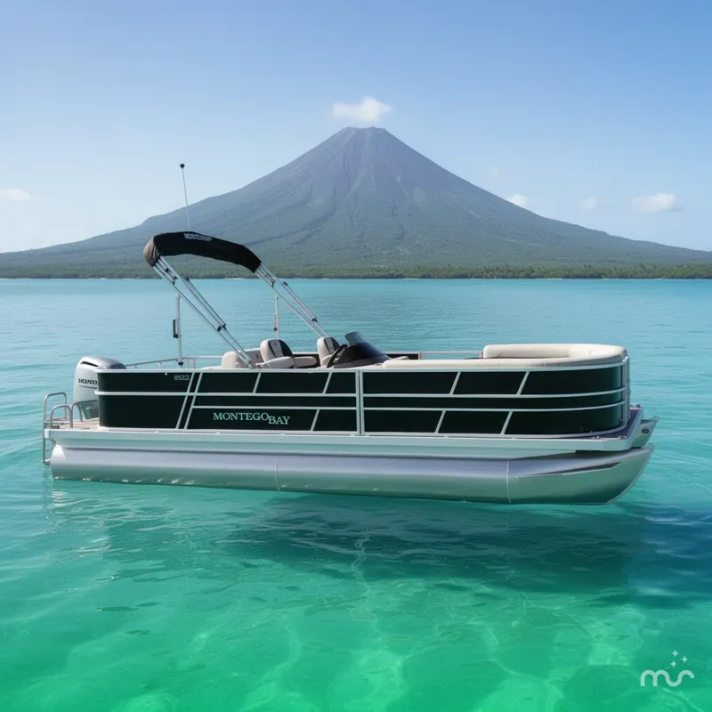 Slide: The Image of Montego Bay 8522 Swingback Deluxe Pontoon & Honda 4-Stroke EFI 2026 - 2