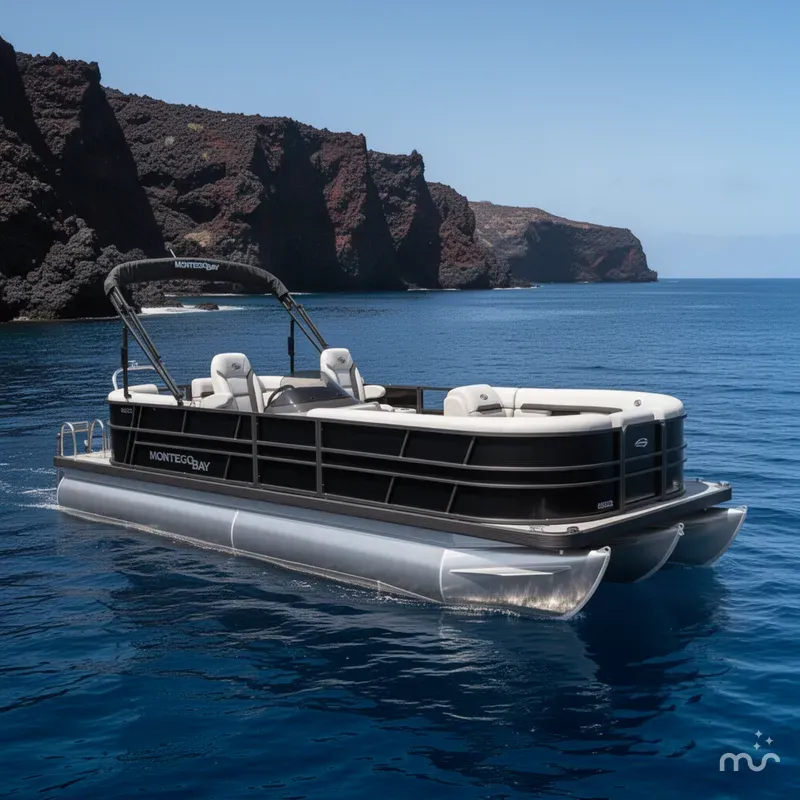 Slide: The Image of Montego Bay 8522 Quad Lounge Tritoon & Honda 4-Stroke EFI 2026 - 2