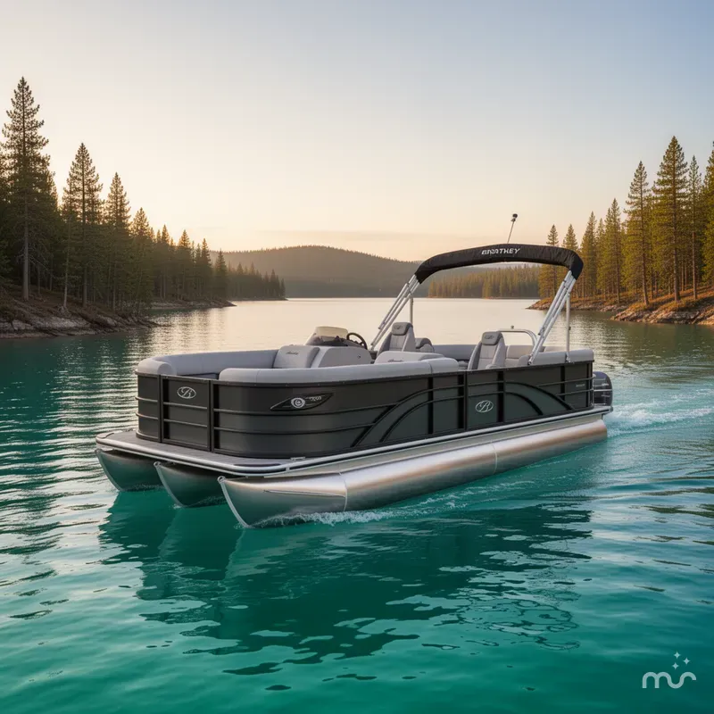 Slide: The Image of Bentley Pontoons Legacy 223 Navigator Quad Lounge Tritoon & Honda 4-Stroke EFI 2026 - 2