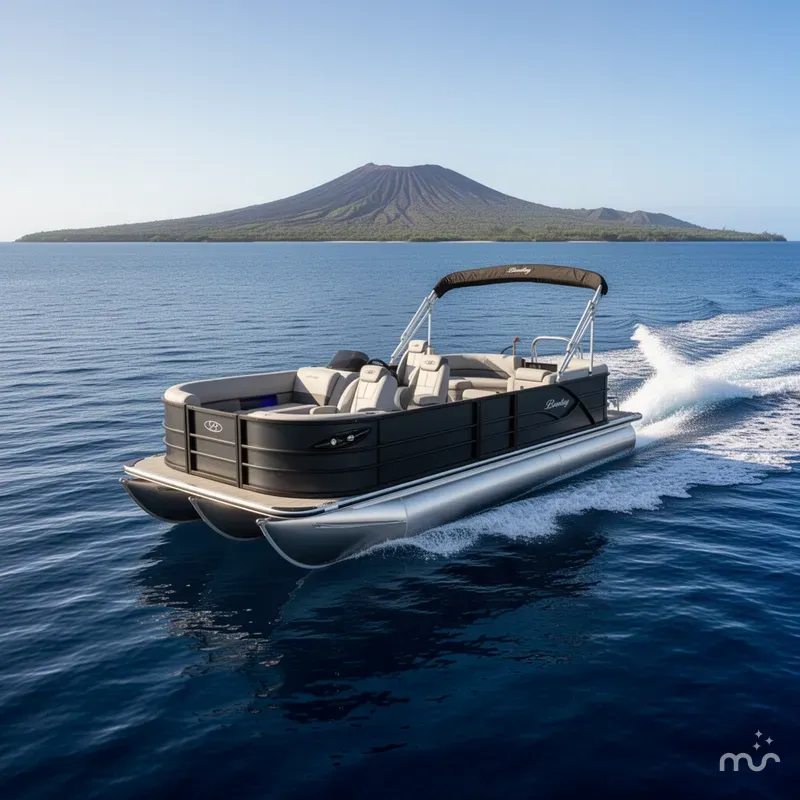 Slide: The Image of Bentley Pontoons Legacy 220 Navigator DL Quad Lounge 2026 - 2