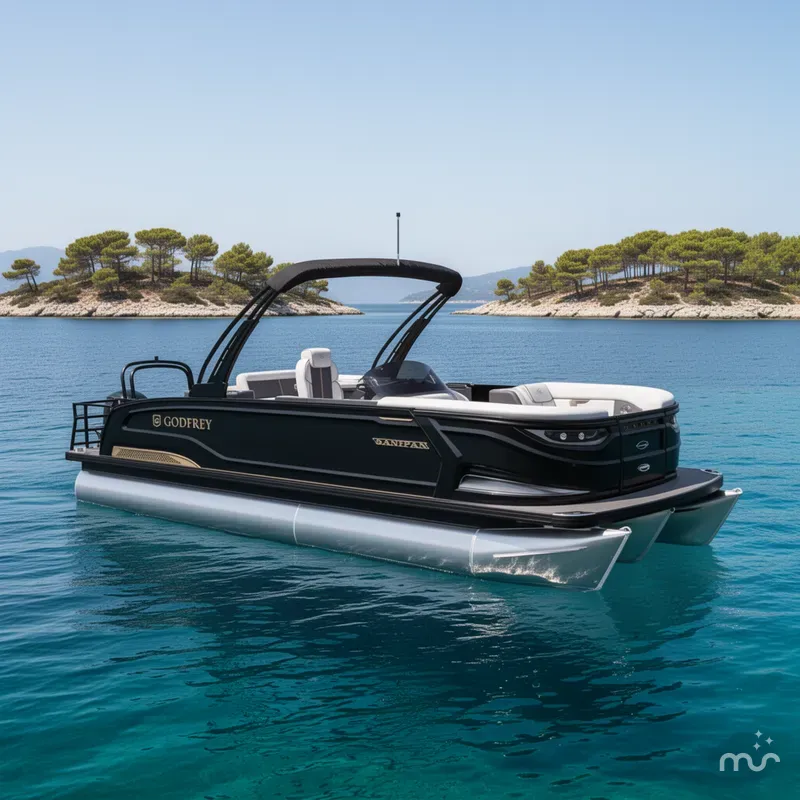 The Image of Godfrey SanPan 25' Mid-Table Flip Lounge Tritoon - 2500 MTF 2027 - 0