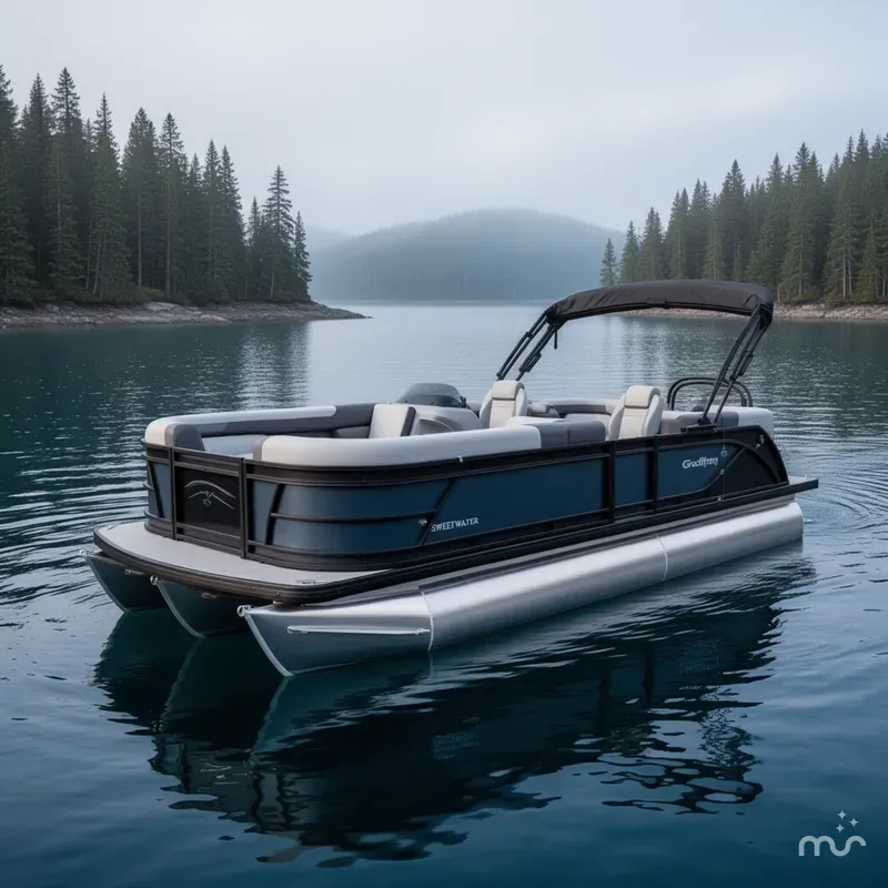 Slide: The Image of Godfrey Sweetwater 22' Split Bench Tritoon - 2286 SBC 2026 - 1