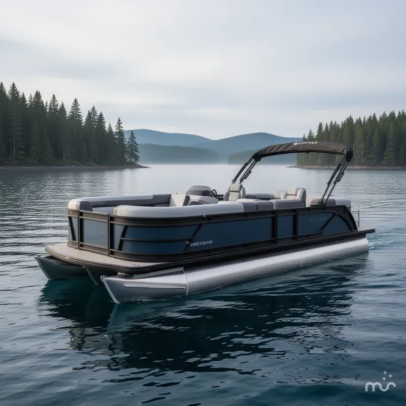 Slide: The Image of Godfrey Sweetwater 22' Split Bench Tritoon - 2286 SBC 2026 - 2