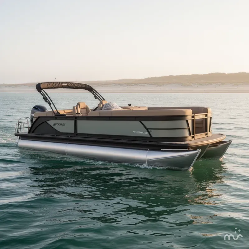 Slide: The Image of Godfrey Sweetwater 22' Split Bench Tritoon - 2286 SBC 2026 - 0