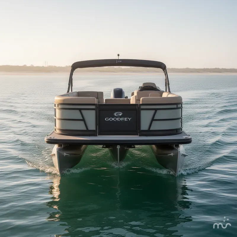 Slide: The Image of Godfrey Sweetwater 22' Split Bench Tritoon - 2286 SBC 2026 - 2