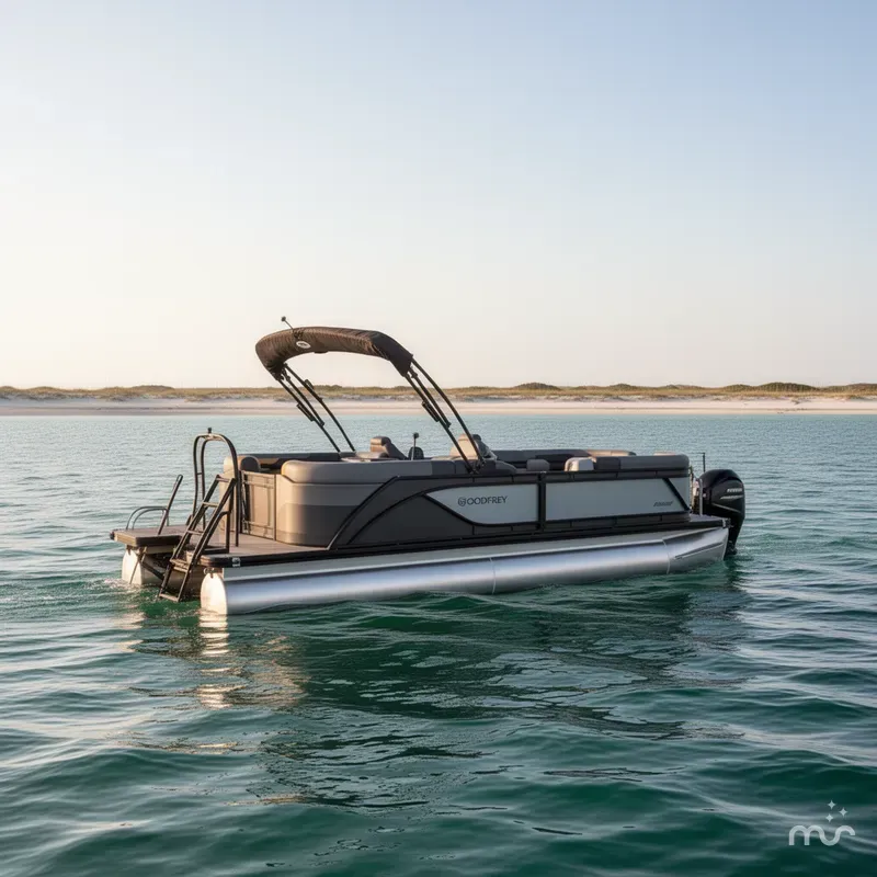 Slide: The Image of Godfrey Sweetwater 22' Split Bench Tritoon - 2286 SBC 2026 - 2